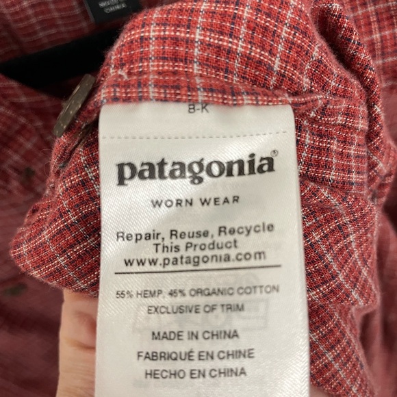 Patagonia Back Step Hemp Organic Cotton Short Sleeve Button Up Shirt XL Men’s L1 - Picture 5 of 6